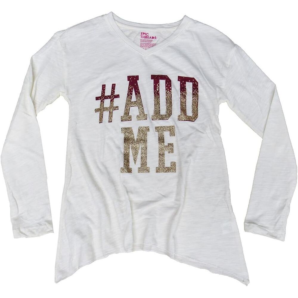 Epic Threads Girls Graphic Ivory Top XL